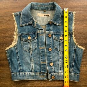 Topshop (Shelly) Cropped Denim Vest - Size 2